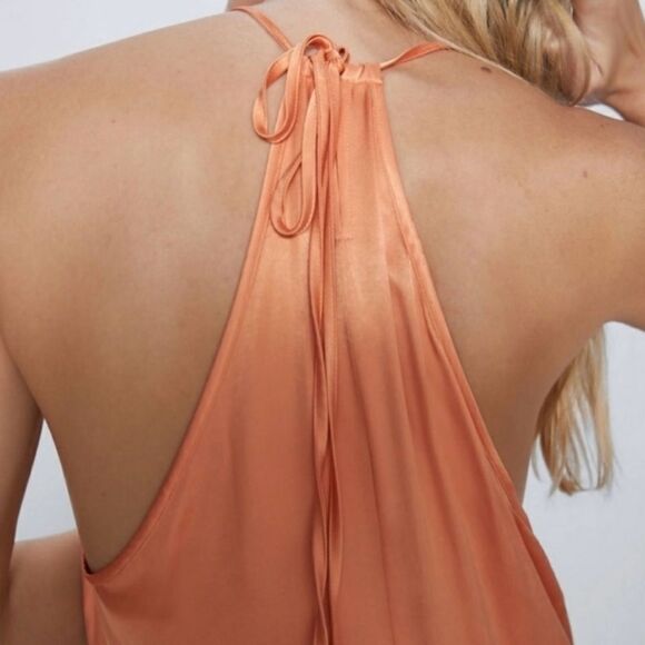 Zara Elegant Orange Maxi Dress - Picture 10 of 11